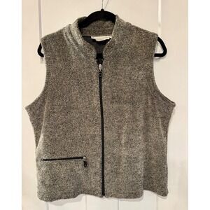 Bette & Court Women's Size L Heathered Mock Neck Zip Vest